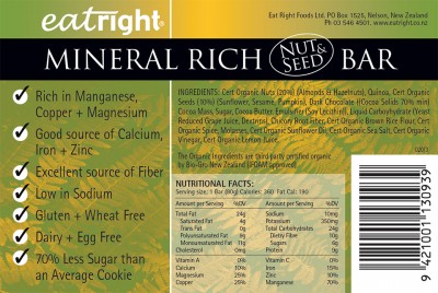 Eat Right brand food label